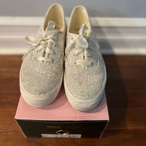 Keds x Kate Spade ♠️ Triple KS glitter cream shoe size 9